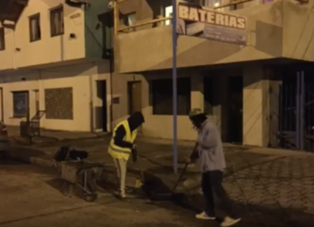 El municipio implementó barrido nocturno de calles