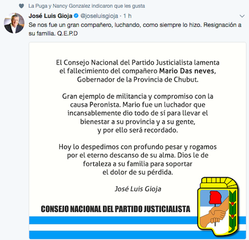 Dirigentes y personalidades despiden al gobernador Das Neves