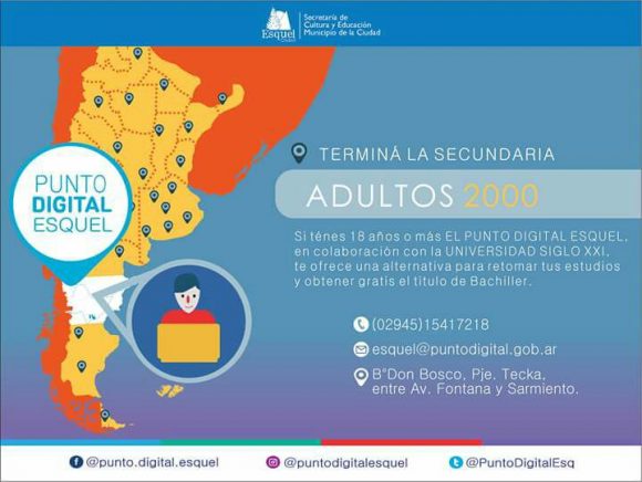 Terminá la secundaria de manera online en Esquel