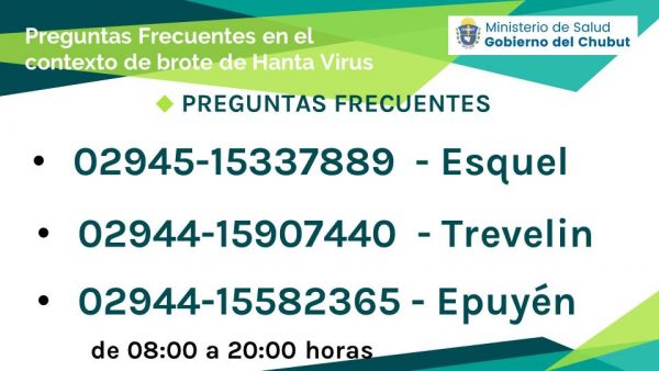 Habilitaron teléfonos para responder preguntas sobre hantavirus