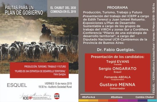 Presentan en Esquel el plan de desarrollo sustentable de Menna