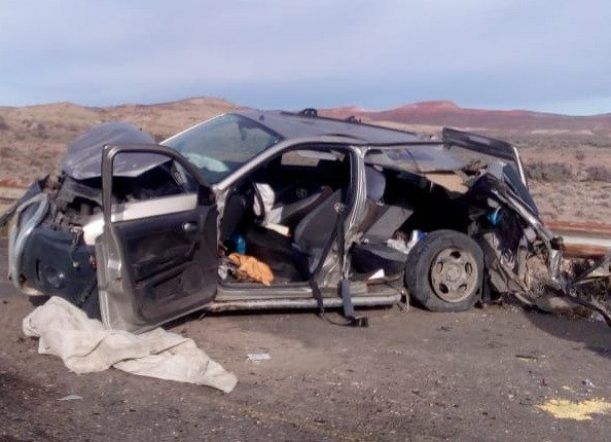 Impresionante vuelco en Ruta 25 camino a Esquel