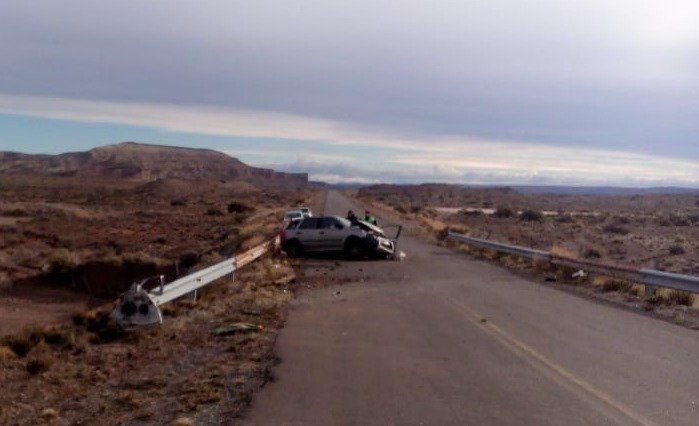 Impresionante vuelco en Ruta 25 camino a Esquel