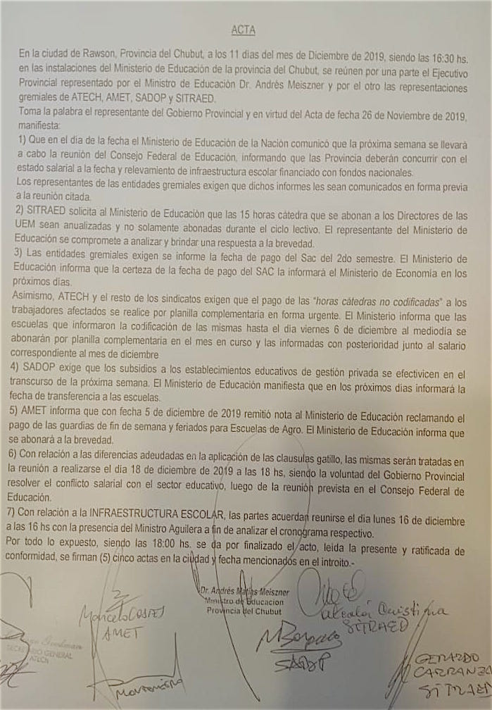 Educación: Los puntos acordados por el Gobierno y los gremios