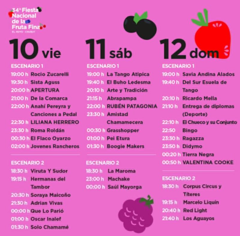 Continúa la Fiesta Nacional de la Fruta Fina