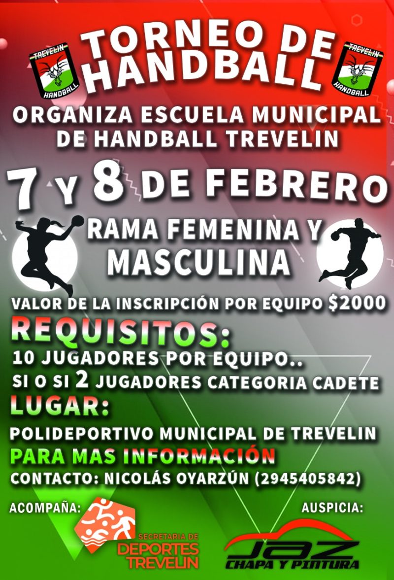 Este finde se viene un torneo de Handball en Trevelin