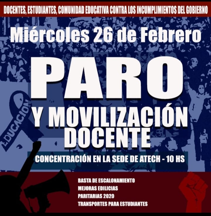El ciclo lectivo comienza con paro y hay movilización