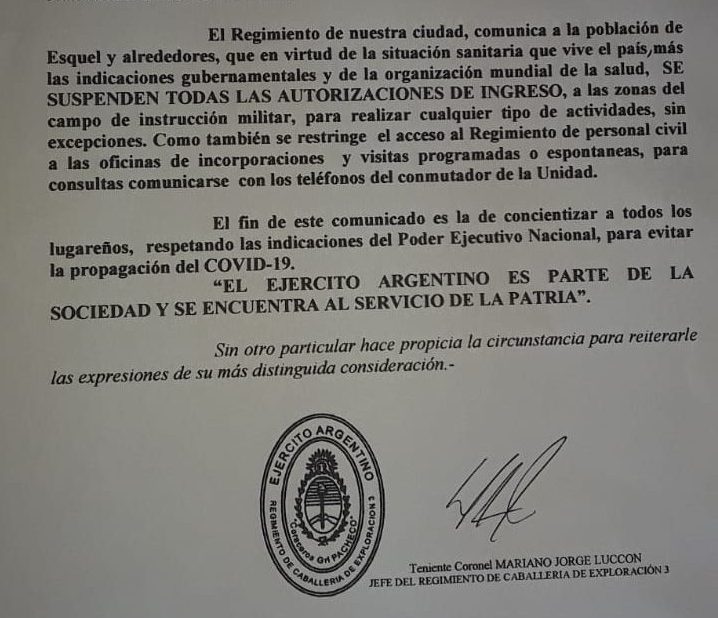 Suspenden el ingreso a zonas de instrucción militar