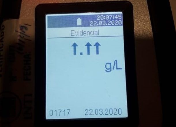 Esquel: Superaron el nivel máximo que mide el alcoholímetro