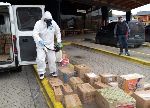 Comenzaron a desinfectar camiones con mercadería en la Terminal