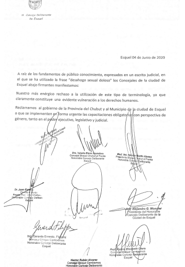 El Concejo Deliberante de Esquel rechazó la “terminología” de Rivarola