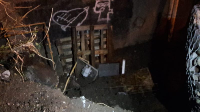 Se desmoronó un gavión y provocó pérdida de gas