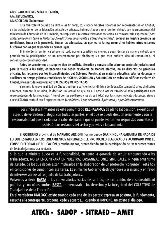 Vuelta a clases: “hay otros temas por resolver antes”