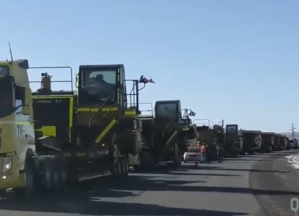Llamativa recorrida de un convoy chileno por Ruta 40