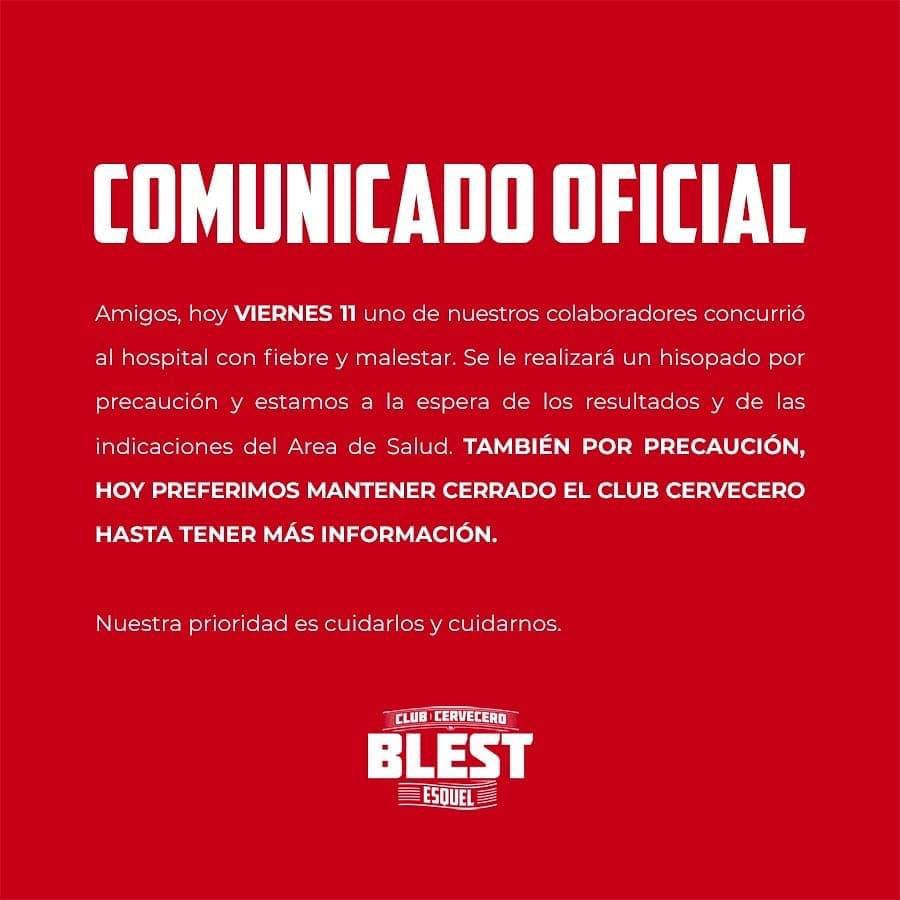 Blest cierra esta noche, espera el resultado de un hisopado