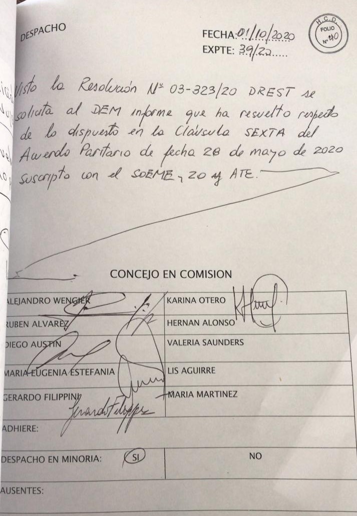 Aporte al SOEME: “Pedimos al Ejecutivo que ratifique el acuerdo”