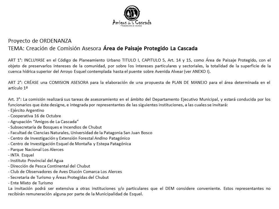 Proponen la creación del Área de Paisaje Protegido “La Cascada”