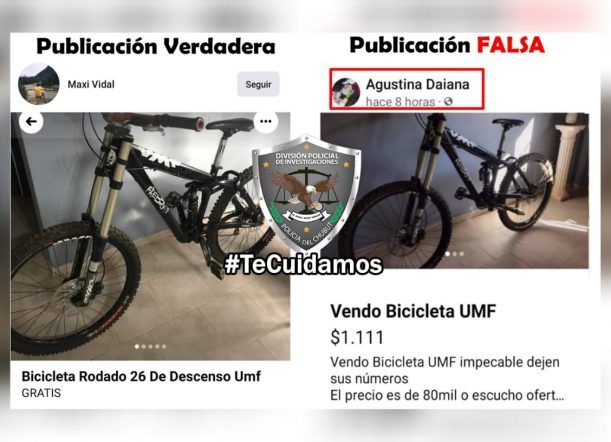 Advierten por venta de bicicleta con un perfil falso
