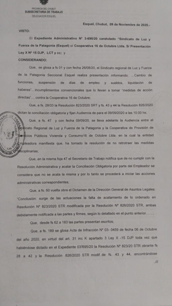 Multa millonaria para la Coop 16