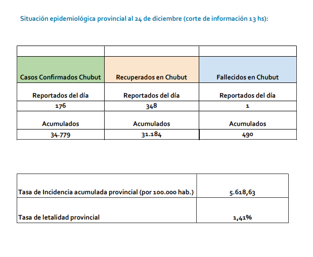 Reporte COVID 24 de diciembre