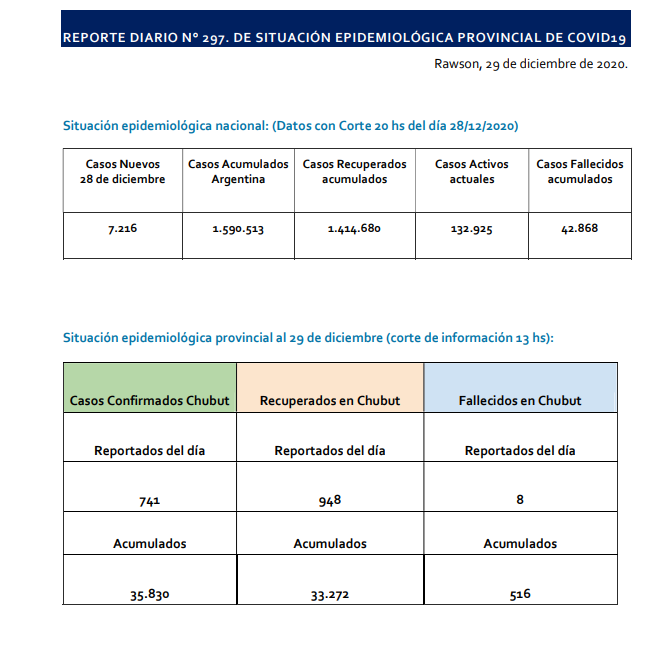 Reporte Casos COVID 29 de diciembre