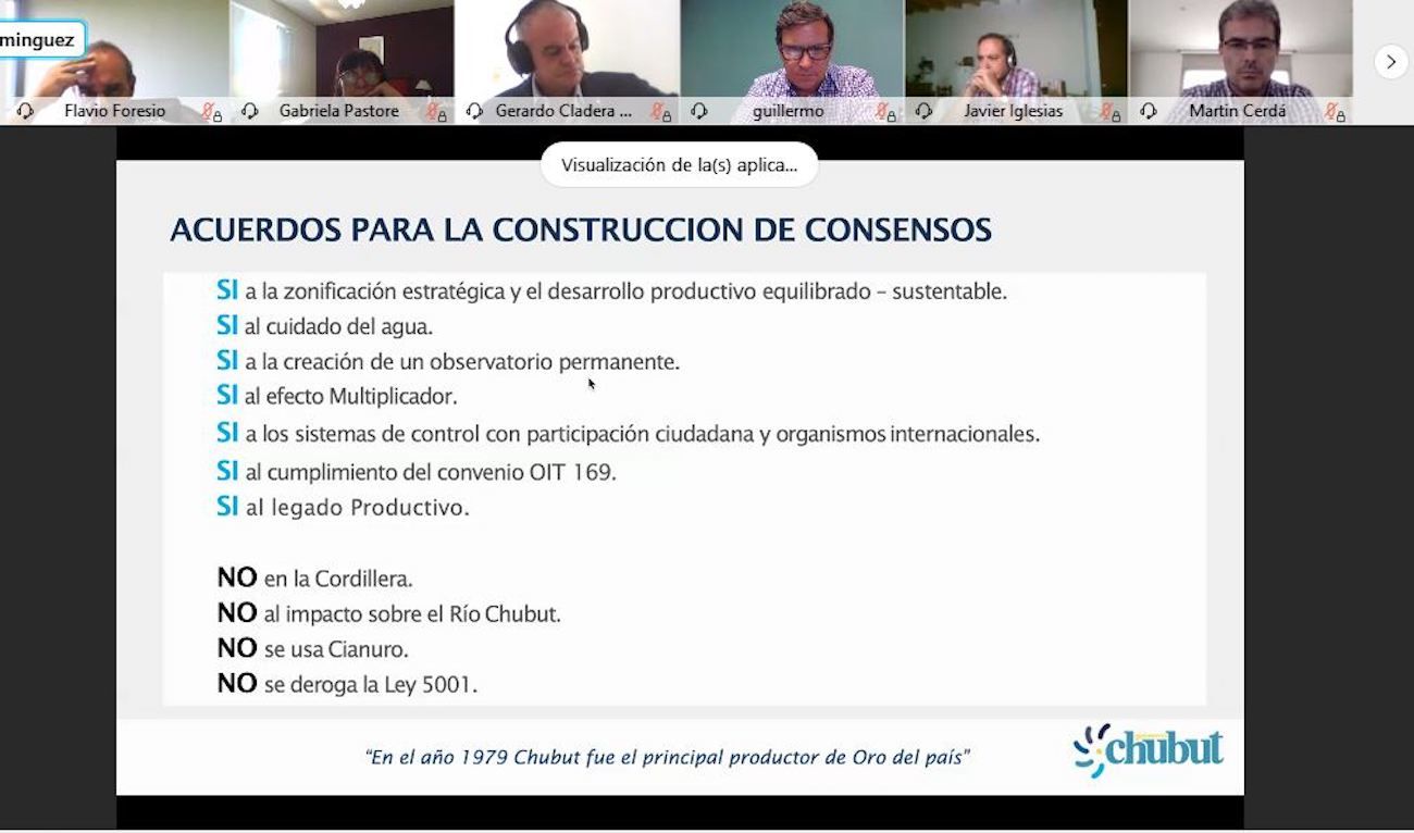 Comenzó de manera virtual el "debate" por la zonificación minera (Gobierno del Chubut)