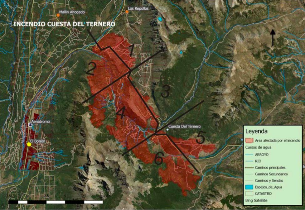 El incendio sigue evolucionando en Río Negro y Chubut