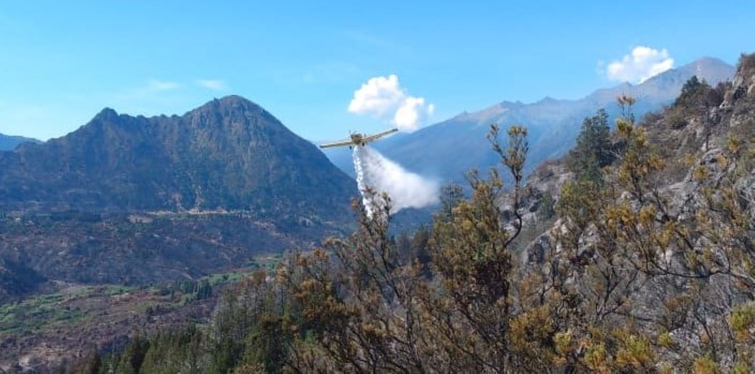 Arduo trabajo de los combatientes logró contener algunos sectores del incendio (SPLIF Río Negro)