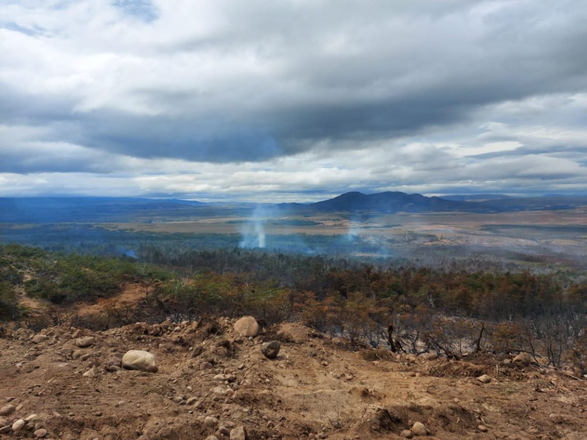 Contienen incendio al sur de Corcovado (Poncho Moro) (Servicio Provincial de Manejo del Fuego)