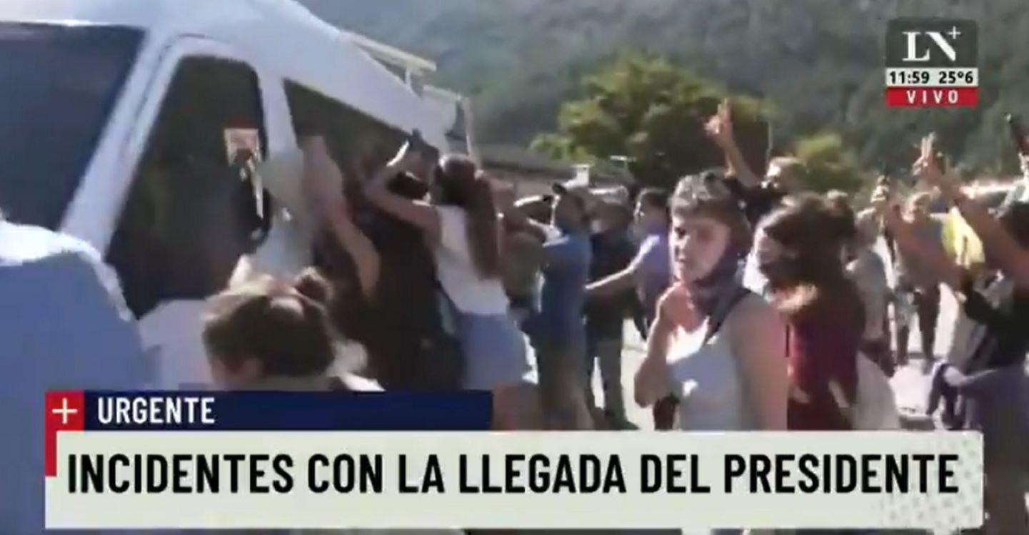 Por razones de seguridad se suspendió la visita del Presidente en Lago Puelo (La Nación + (Captura))