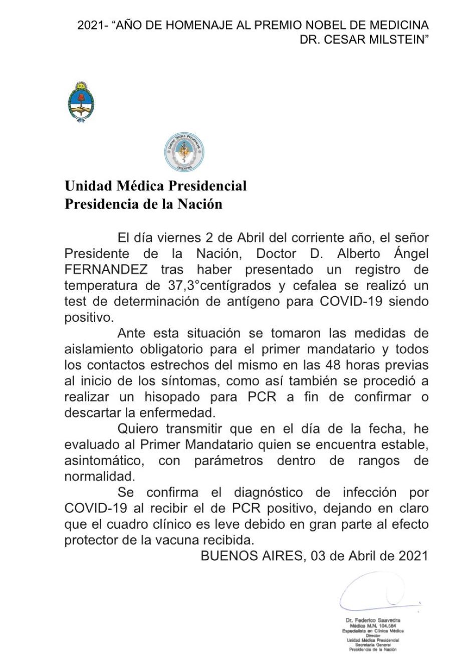 Informe de la Unidad Médica Presidencial