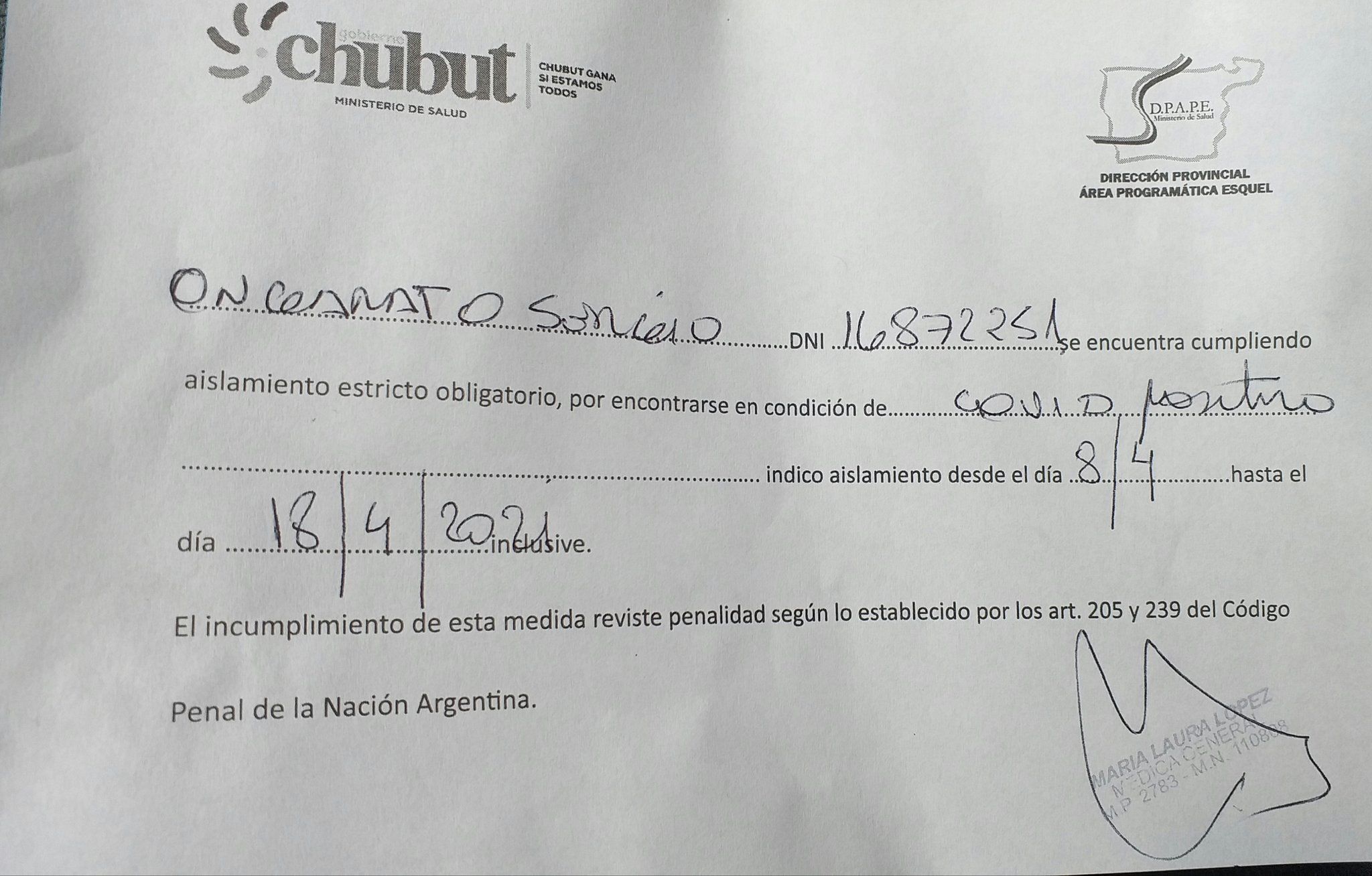 Ongarato dio positivo de COVID y permanece aislado
