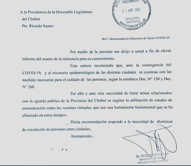 Legislatura: Puratich recomendó que continúen las sesiones virtuales