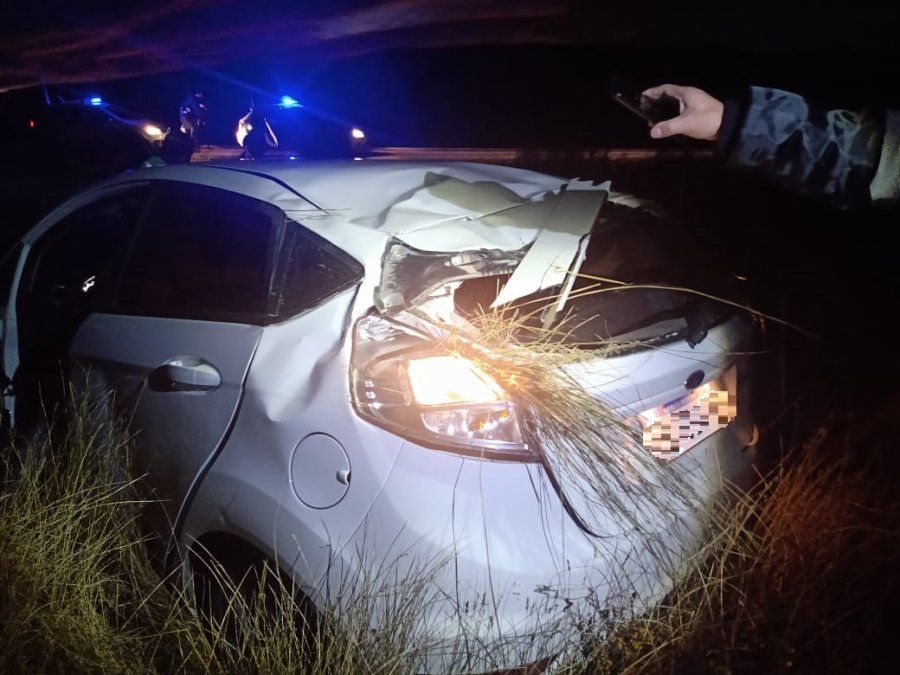 Vuelco en la madrugada en la ruta entre Esquel y Trevelin