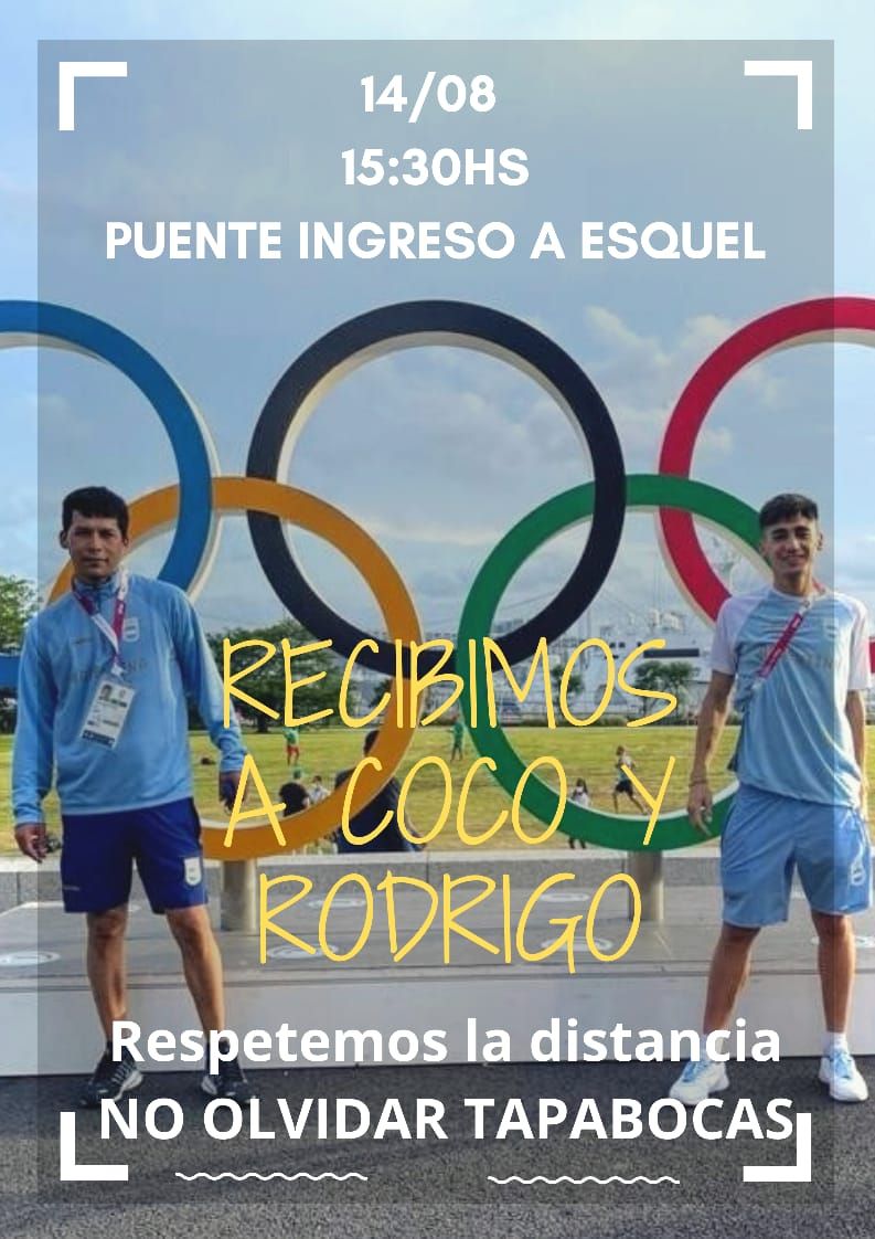Convocatoria para esta tarde cuando lleguen a Esquel los representantes olímpicos.