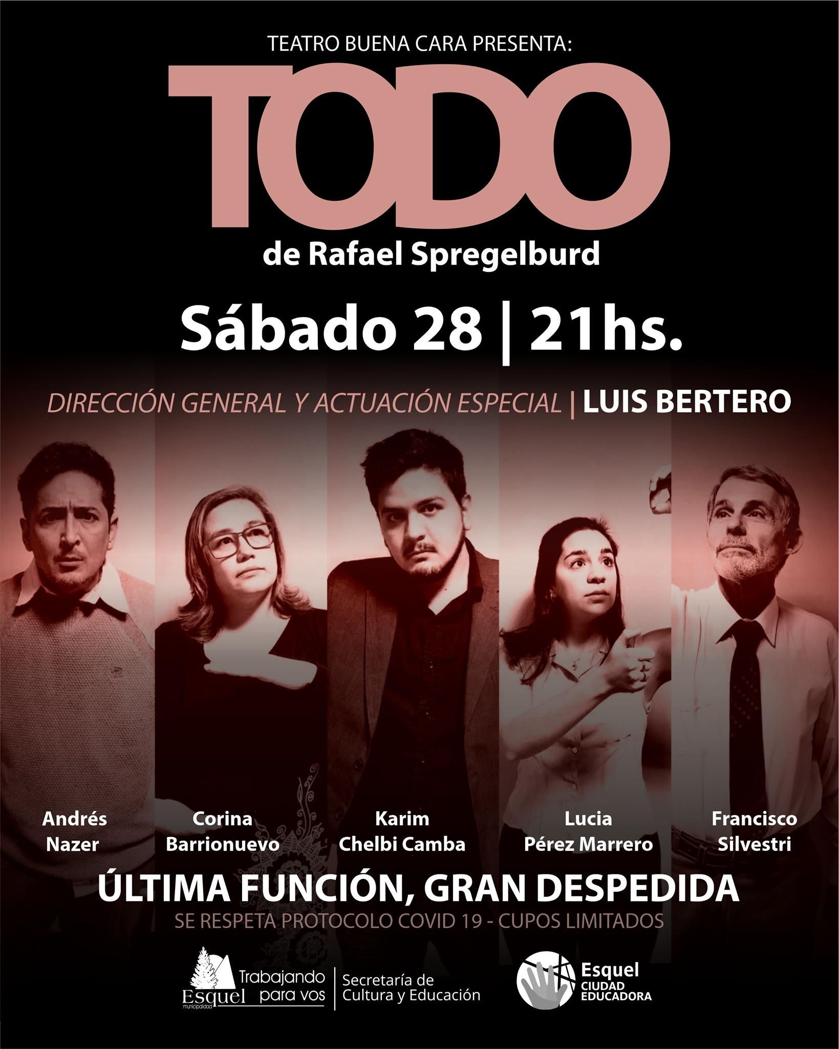 Con las últimas dos funciones, Luis Bertero se despide del teatro en Esquel