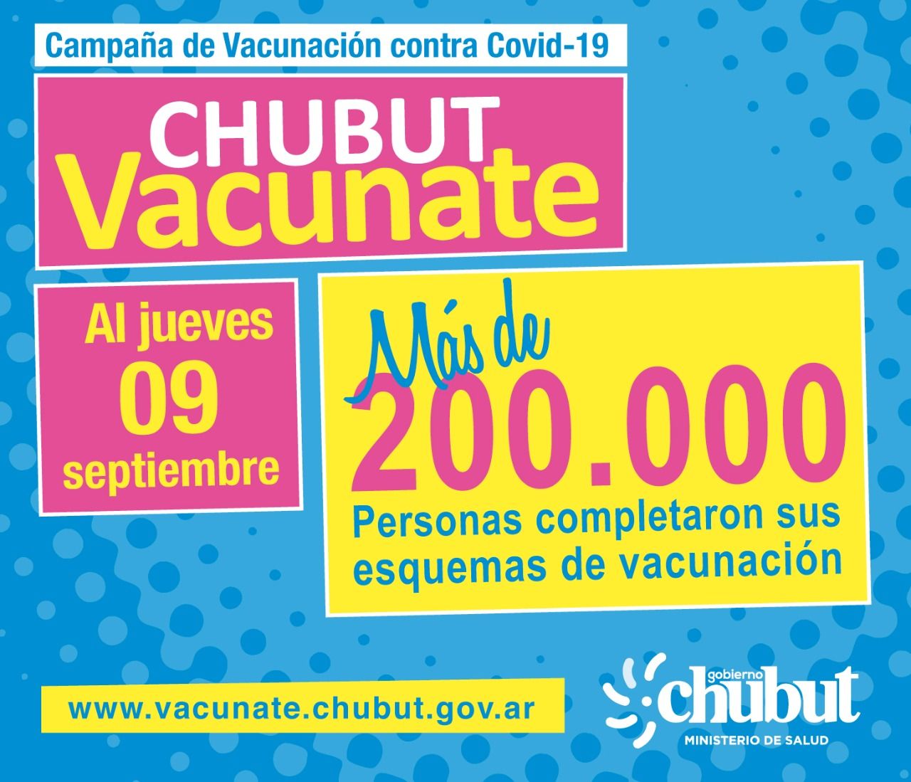 Más de 200.000 chubutenses recibieron las dos dosis de la vacuna contra el COVID-19