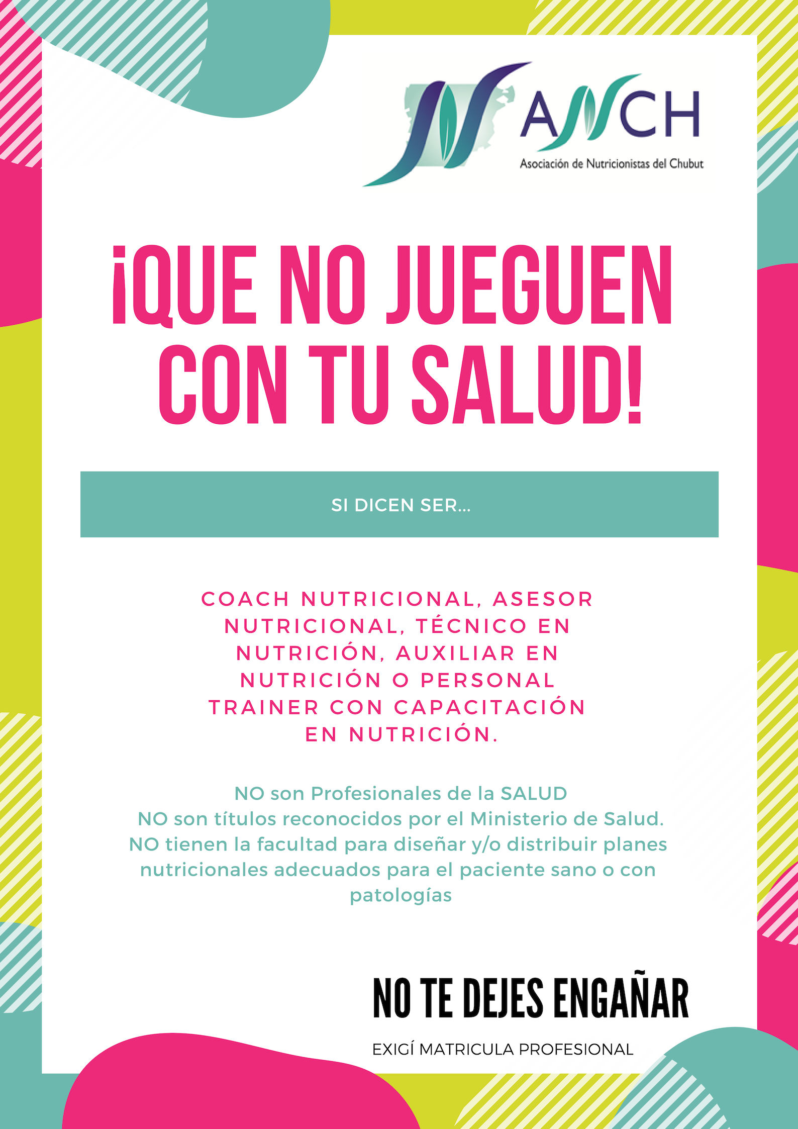 Que no jueguen a ser nutricionista con tu salud ¿qué es el Intrusismo?