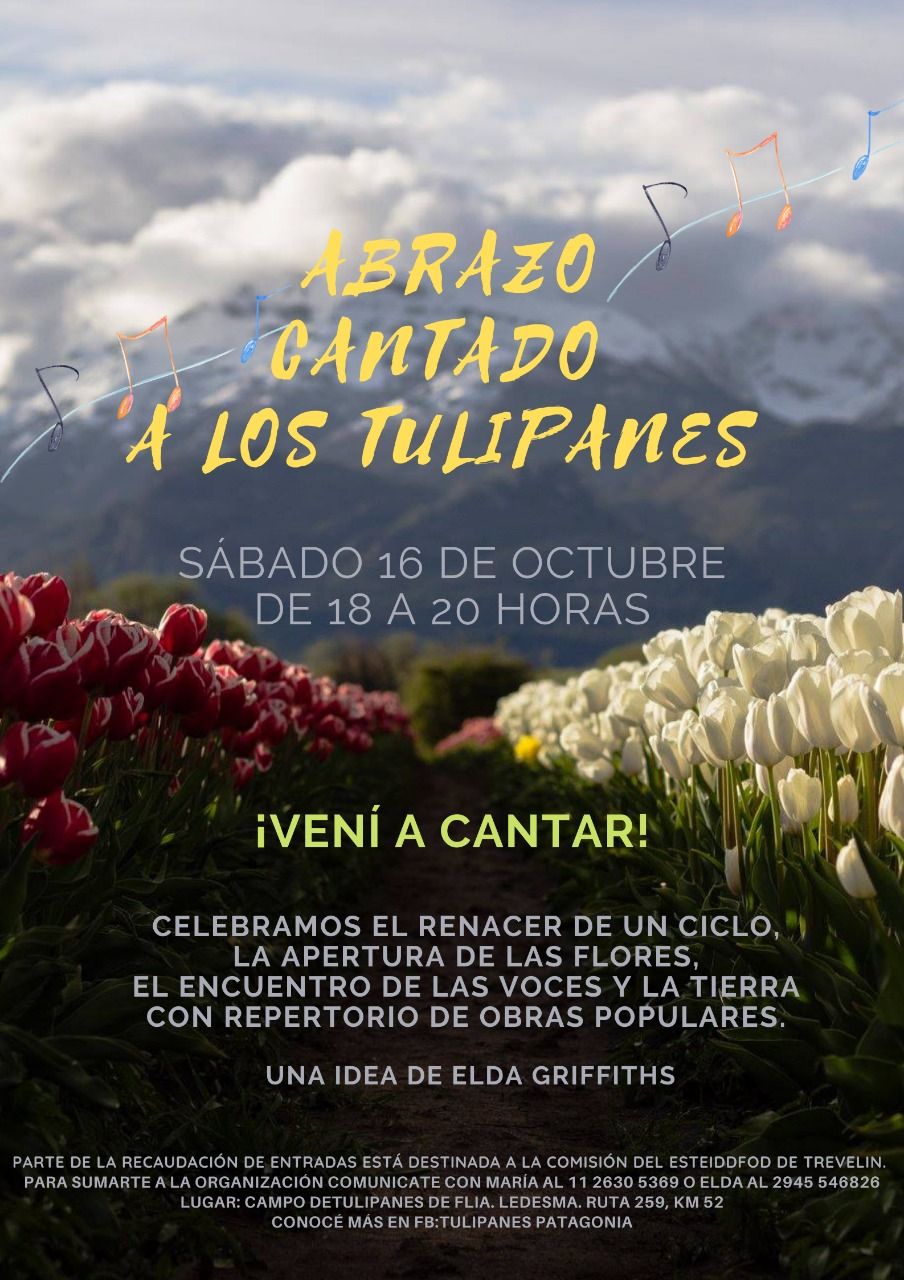 ¿Te gusta cantar? Este sábado podes ser parte del "Abrazo Cantado a los Tulipanes"