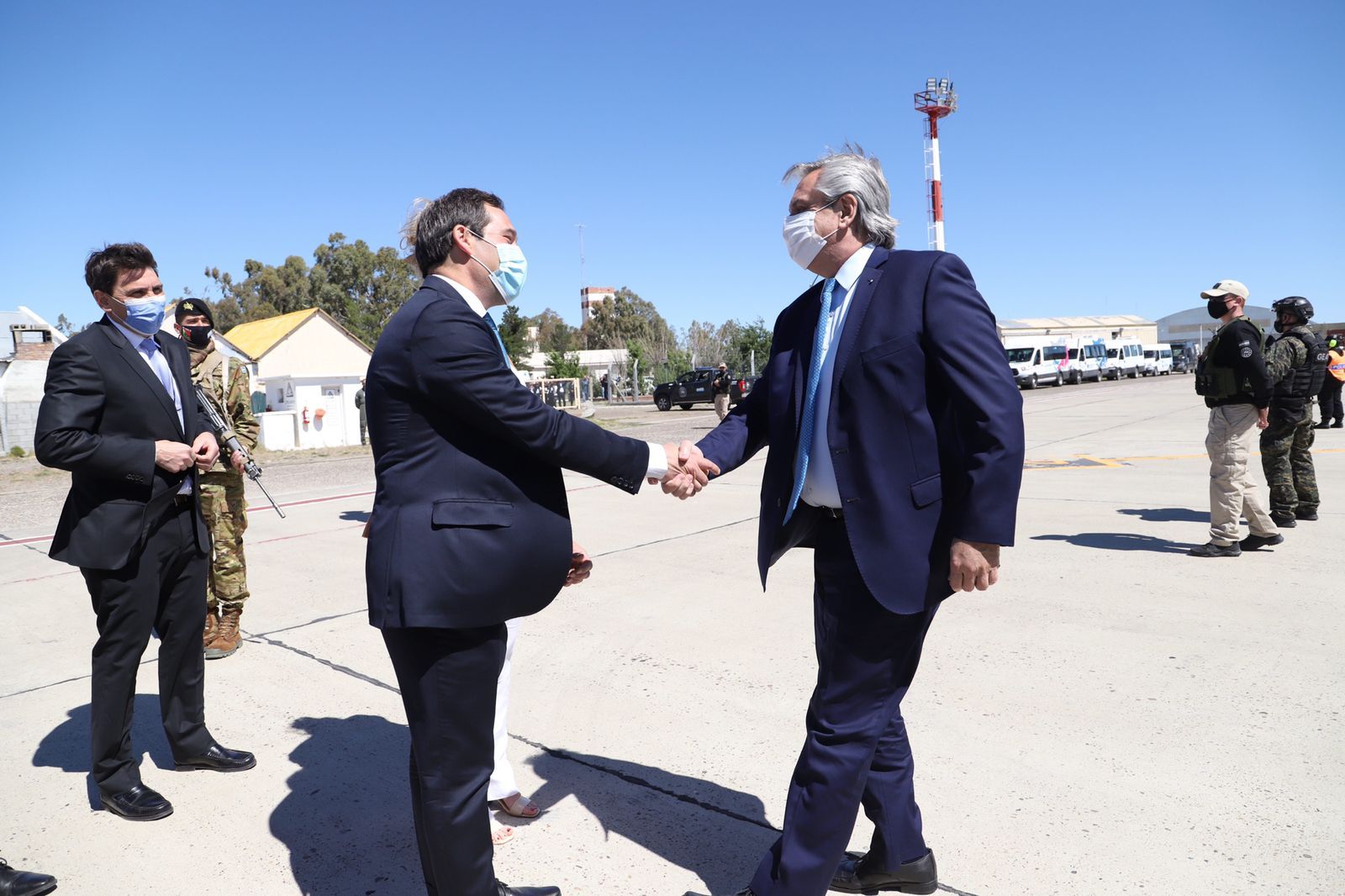 Alberto Fernández llegó a Comodoro Rivadavia.