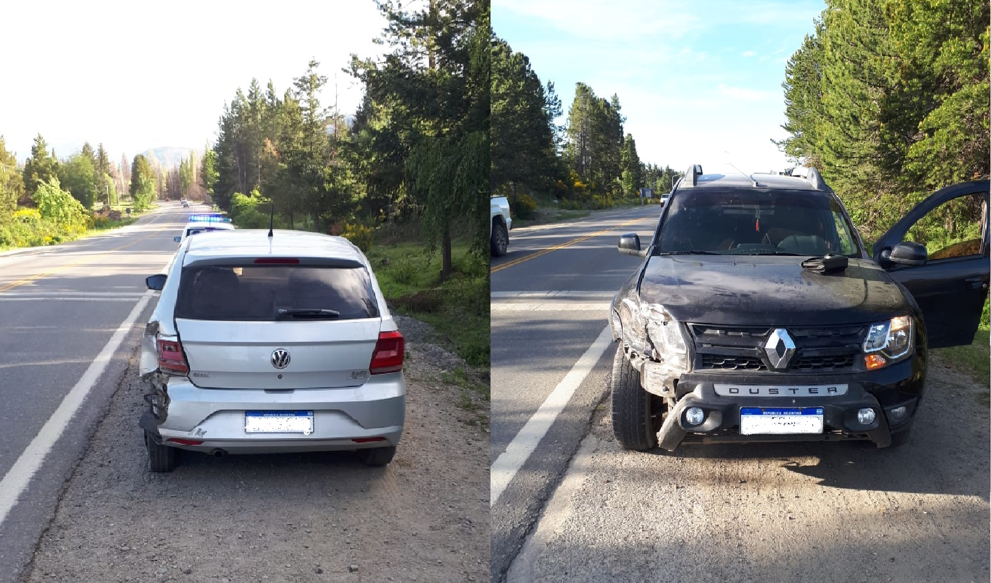 Choque: Un auto fue impactado por una camioneta cuando ingresó a la Ruta 40