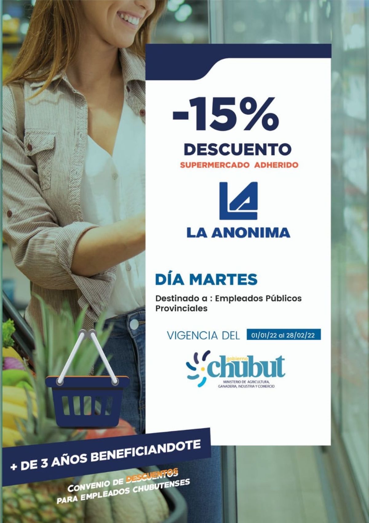 Provincia prorrogó el programa de descuentos del 15% en supermercados (Gobierno del Chubut)