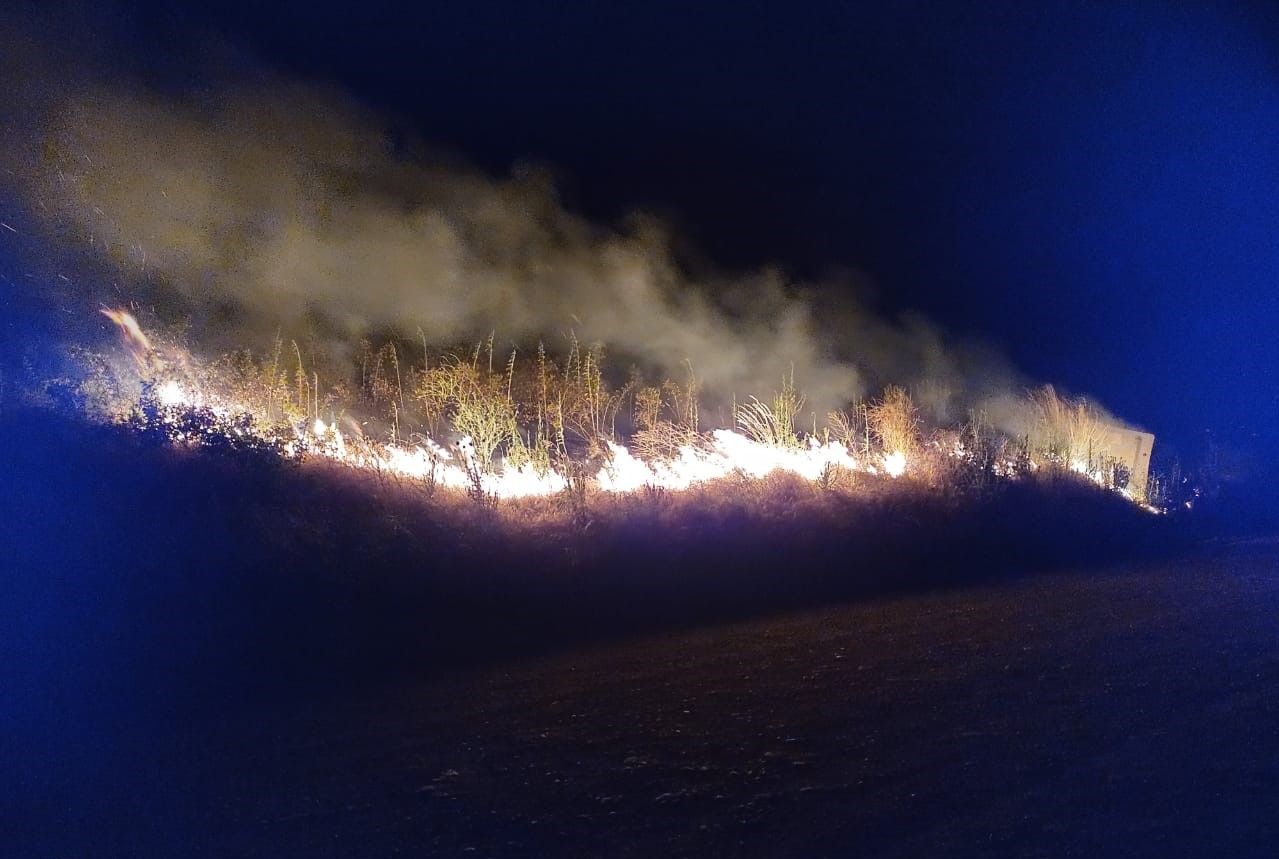 Sofocaron un incendio de pastizales en la ruta 259