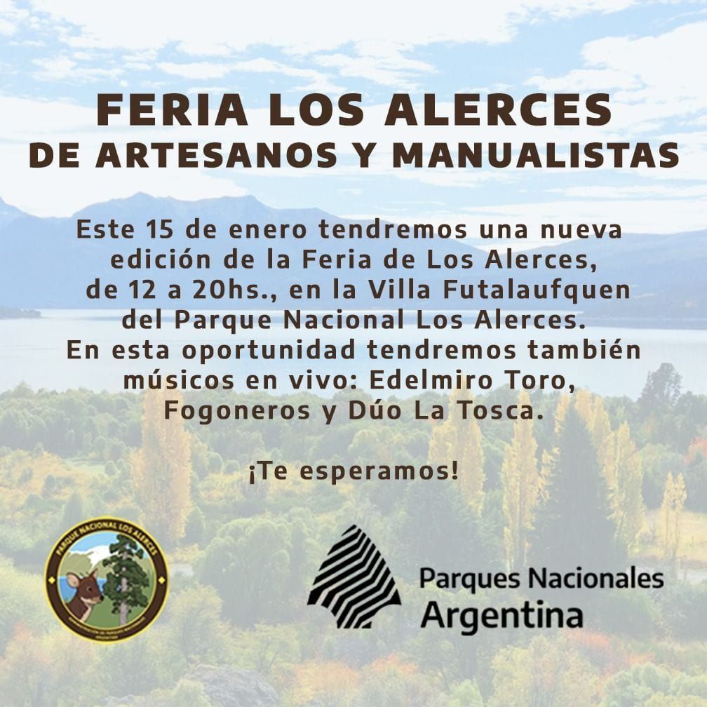 Se realiza una nueva edición de la Feria de Artesanos en el Parque Los Alerces