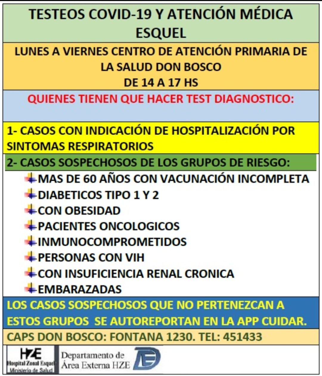 Esquel: Dónde se realizan testeos y cómo continúa la campaña de vacunación