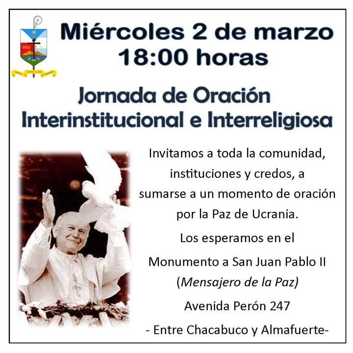Realizan una jornada de oración por la guerra en Ucrania