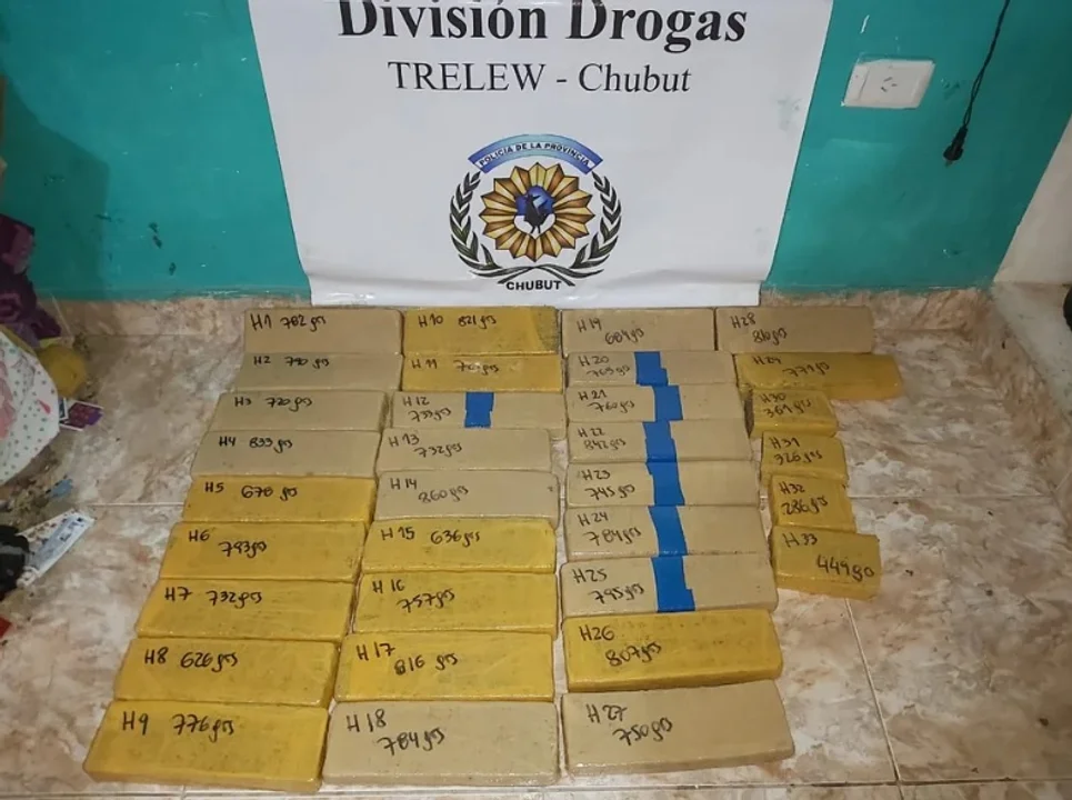 Operativo contra el narcotráfico en Chubut: 17 detenidos, secuestro de cocaína, dinero y armas