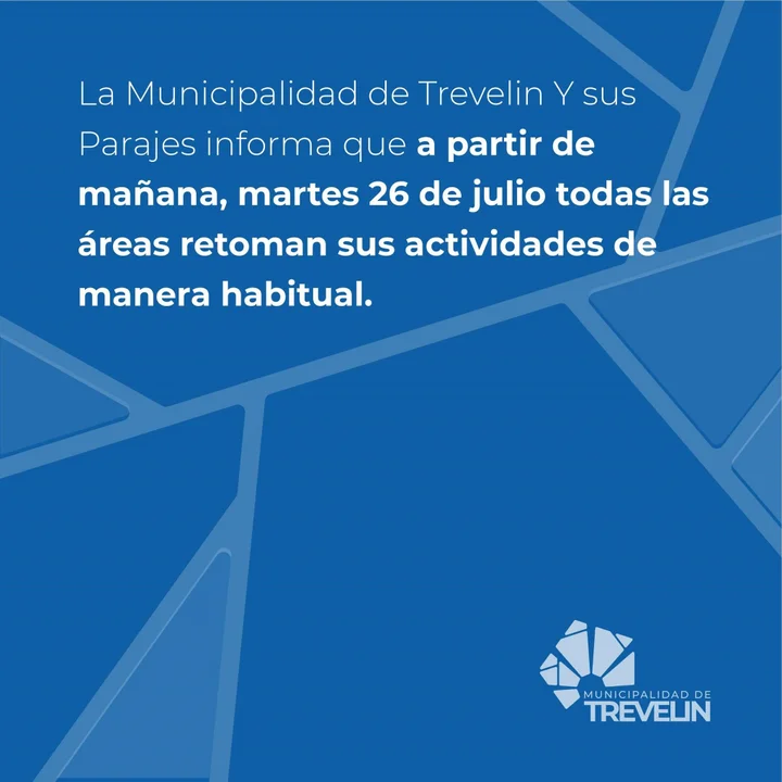 La municipalidad de Trevelin retoma las actividades de manera normal