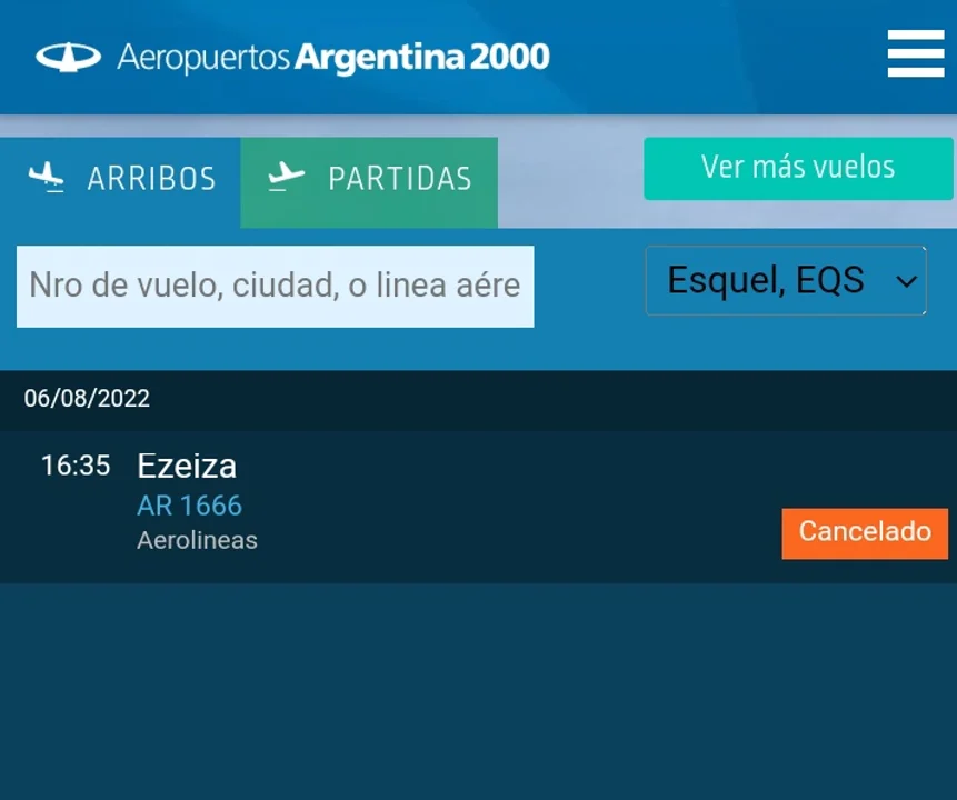 Otra vez Aerolíneas Argentinas cancela los vuelos a Esquel