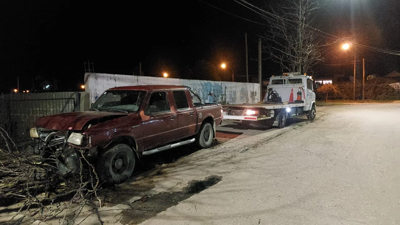 Chocó contra un árbol y le secuestraron la camioneta por falta de documentación